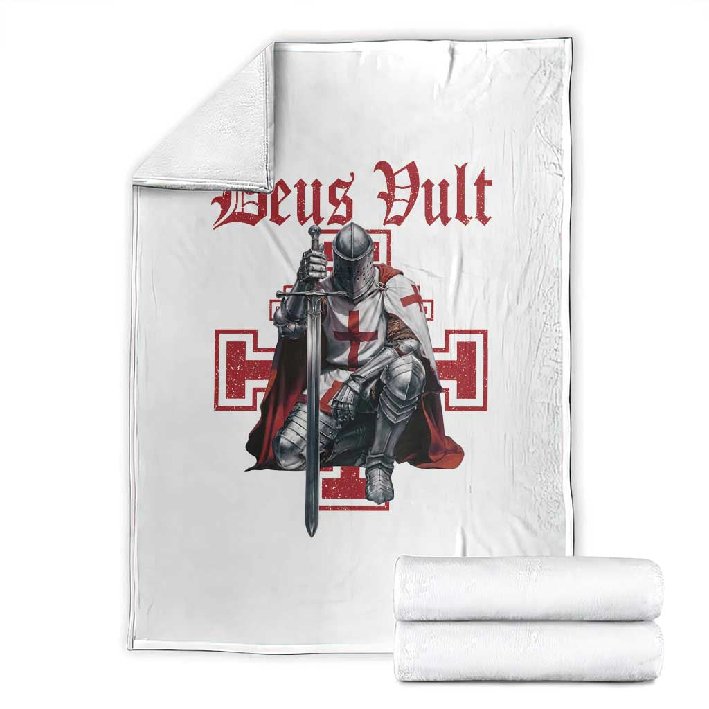 Deus Vult Knight Templar Throw Blanket Crusader Cross - Wonder Print Shop