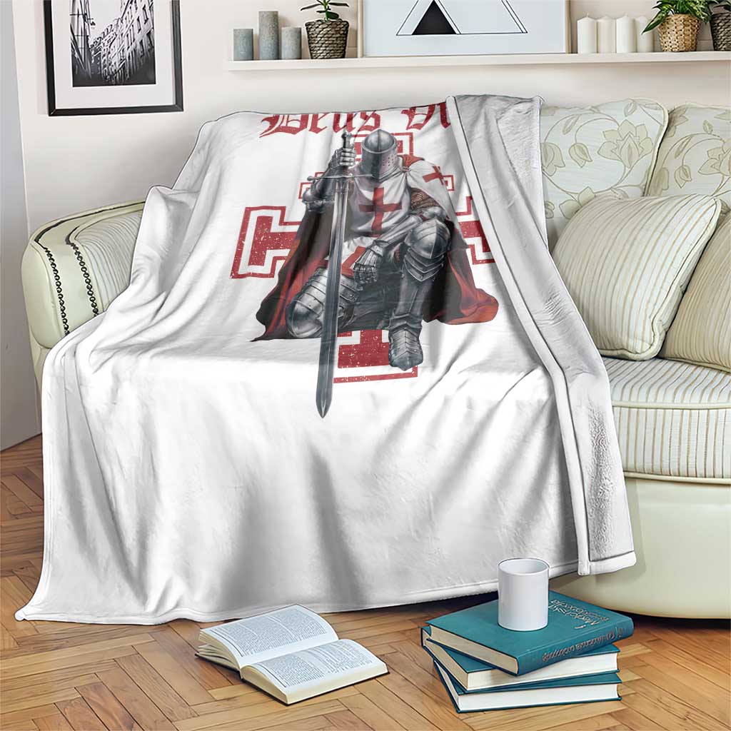 Deus Vult Knight Templar Throw Blanket Crusader Cross - Wonder Print Shop
