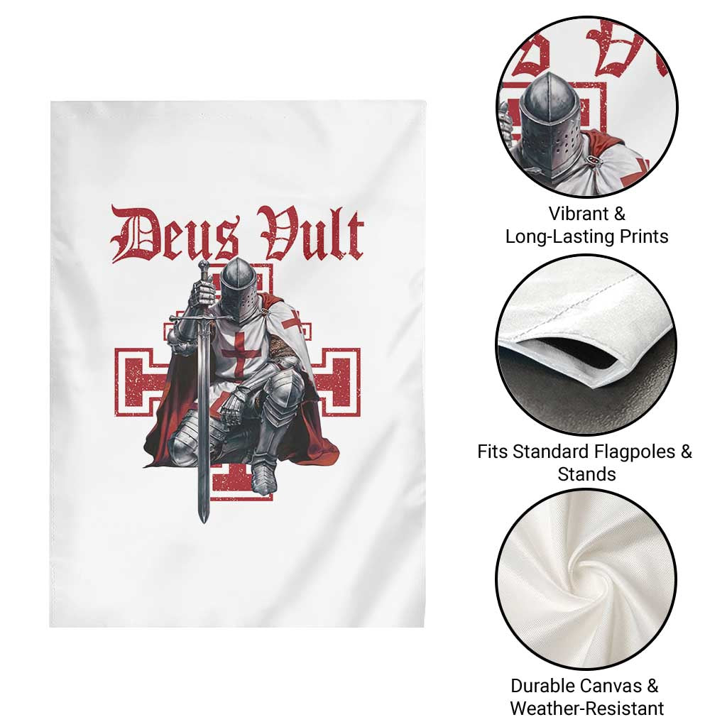 Deus Vult Knight Templar Garden Flag Crusader Cross - Wonder Print Shop