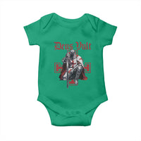 Deus Vult Knight Templar Baby Onesie Crusader Cross - Wonder Print Shop
