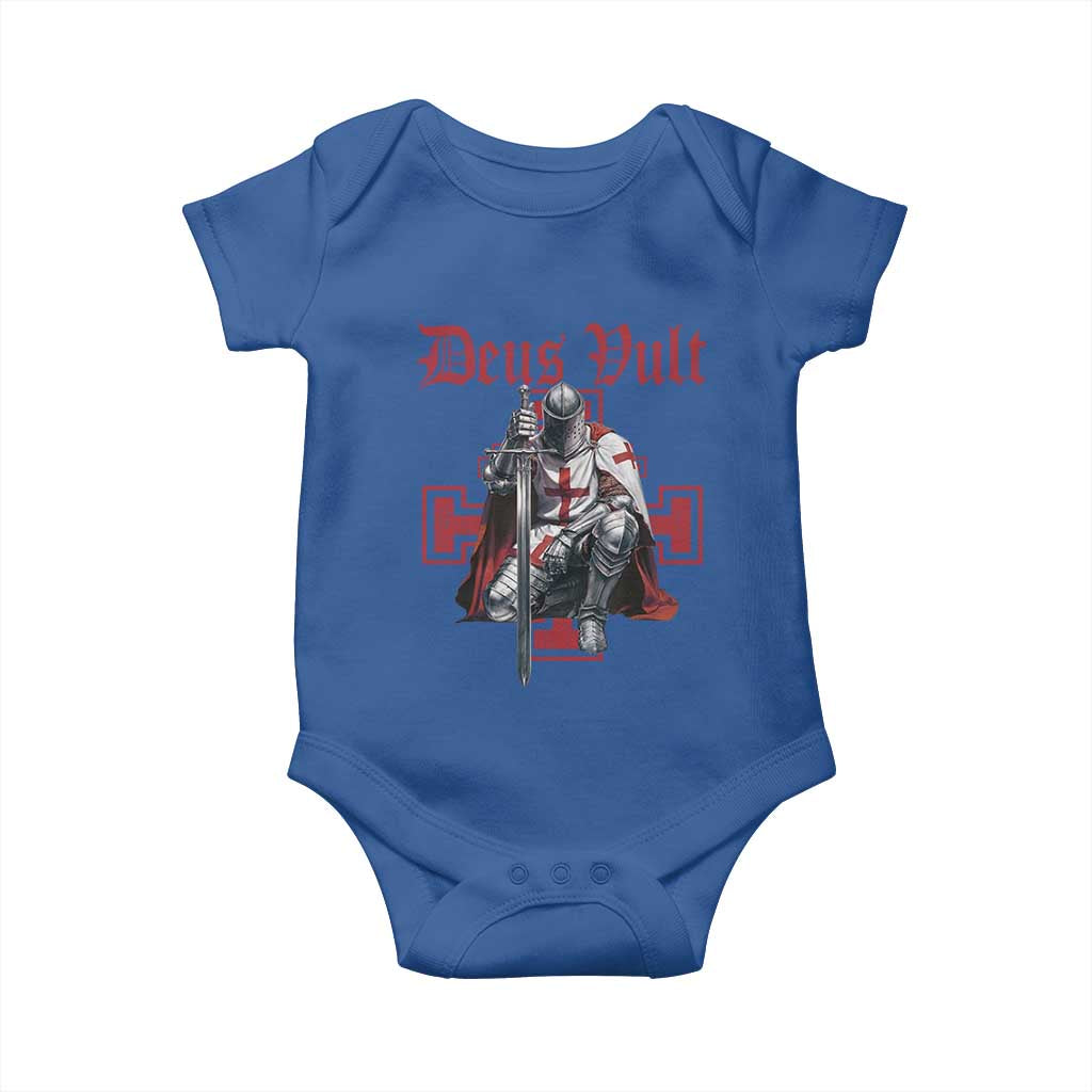 Deus Vult Knight Templar Baby Onesie Crusader Cross - Wonder Print Shop