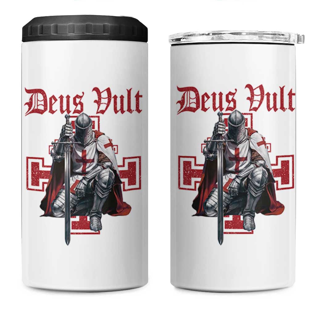 Deus Vult Knight Templar 4 in 1 Can Cooler Tumbler Crusader Cross - Wonder Print Shop