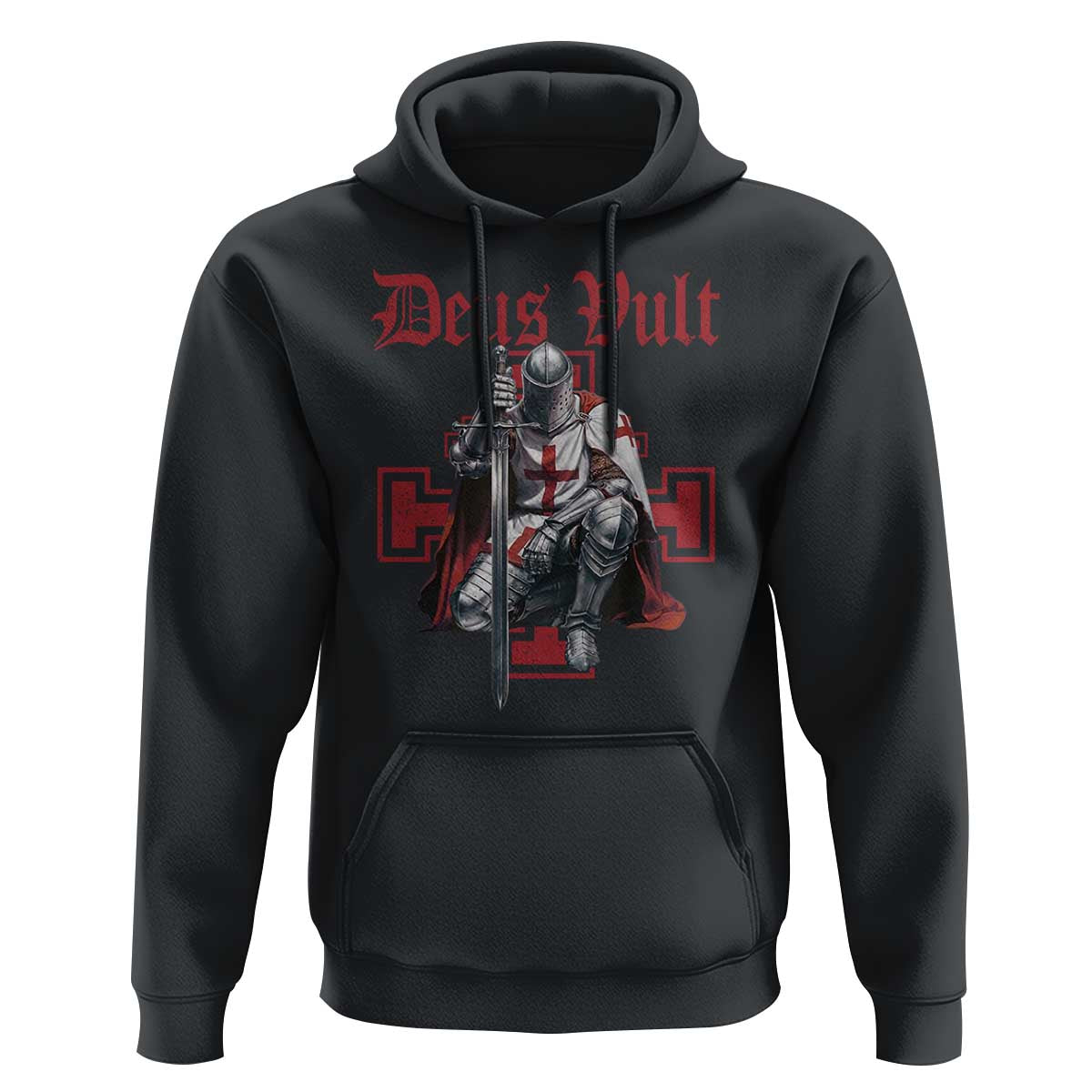 Deus Vult Knight Templar Hoodie Crusader Cross - Wonder Print Shop