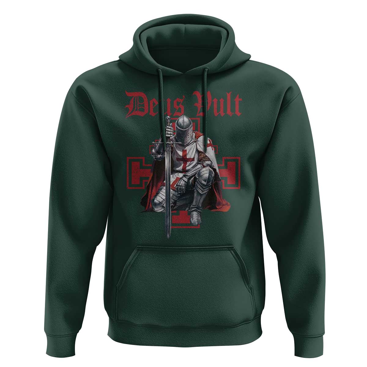 Deus Vult Knight Templar Hoodie Crusader Cross - Wonder Print Shop