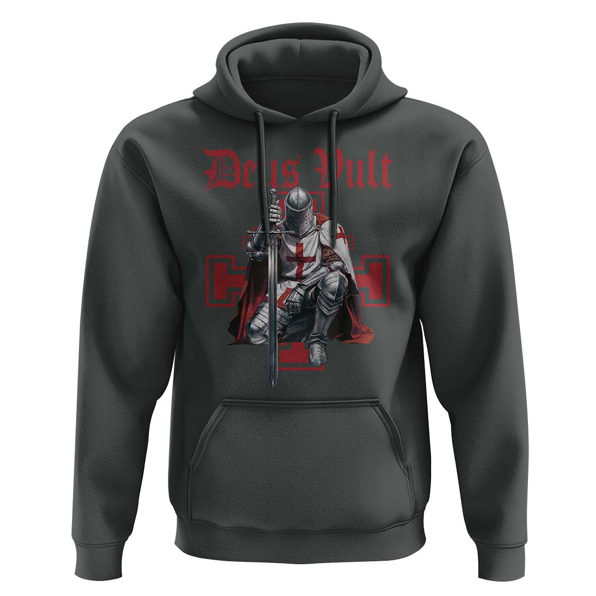 Deus Vult Knight Templar Hoodie Crusader Cross - Wonder Print Shop