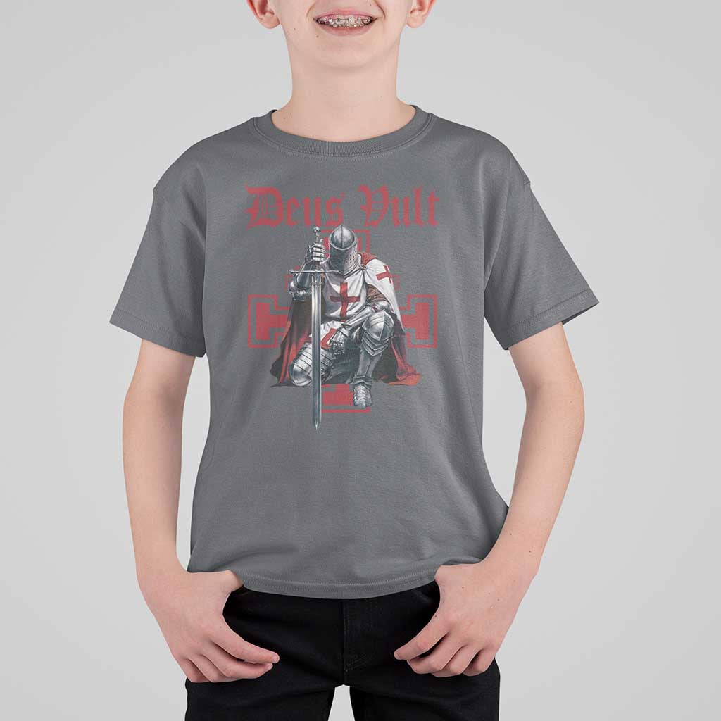 Deus Vult Knight Templar T Shirt For Kid Crusader Cross - Wonder Print Shop
