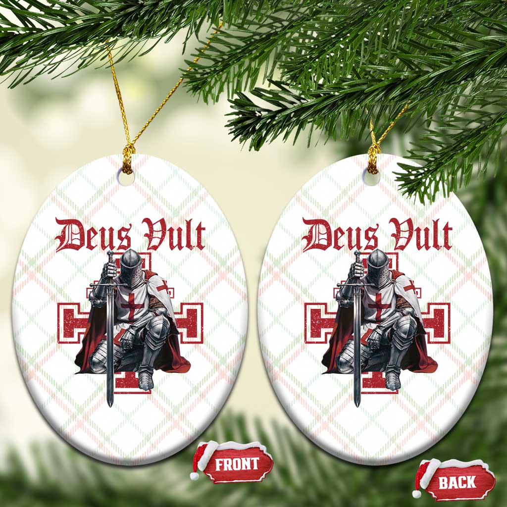 Deus Vult Knight Templar Ceramic Ornament Crusader Cross - Wonder Print Shop