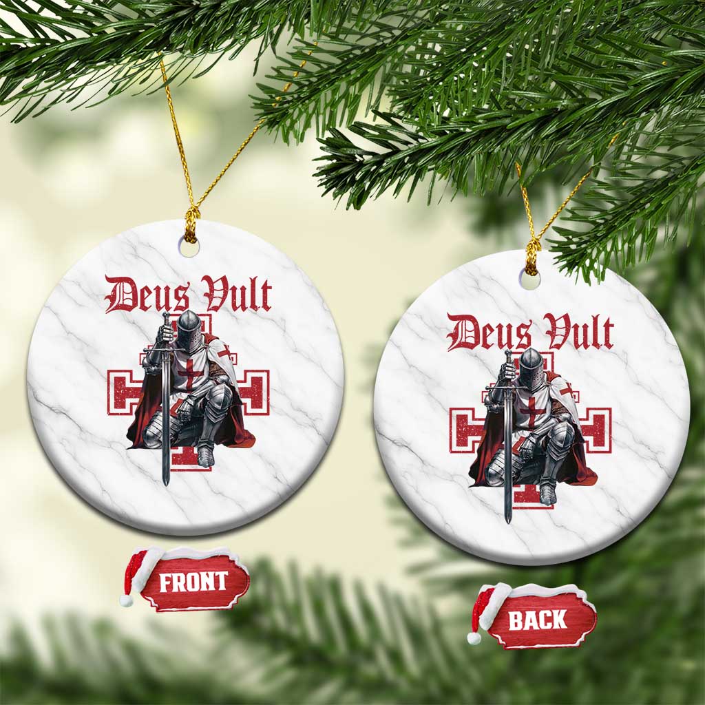 Deus Vult Knight Templar Ceramic Ornament Crusader Cross - Wonder Print Shop