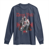 Deus Vult Knight Templar Long Sleeve Shirt Crusader Cross - Wonder Print Shop