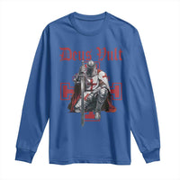 Deus Vult Knight Templar Long Sleeve Shirt Crusader Cross - Wonder Print Shop