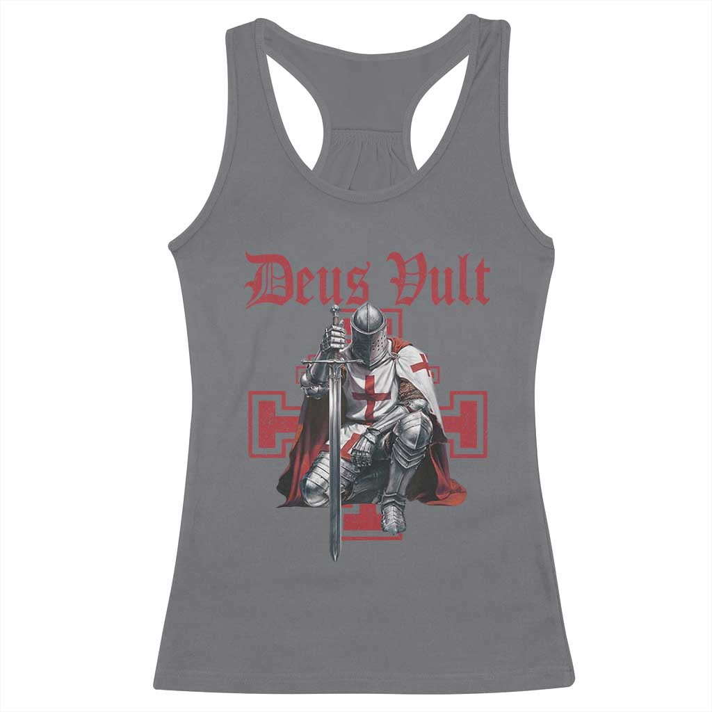 Deus Vult Knight Templar Racerback Tank Top Crusader Cross - Wonder Print Shop