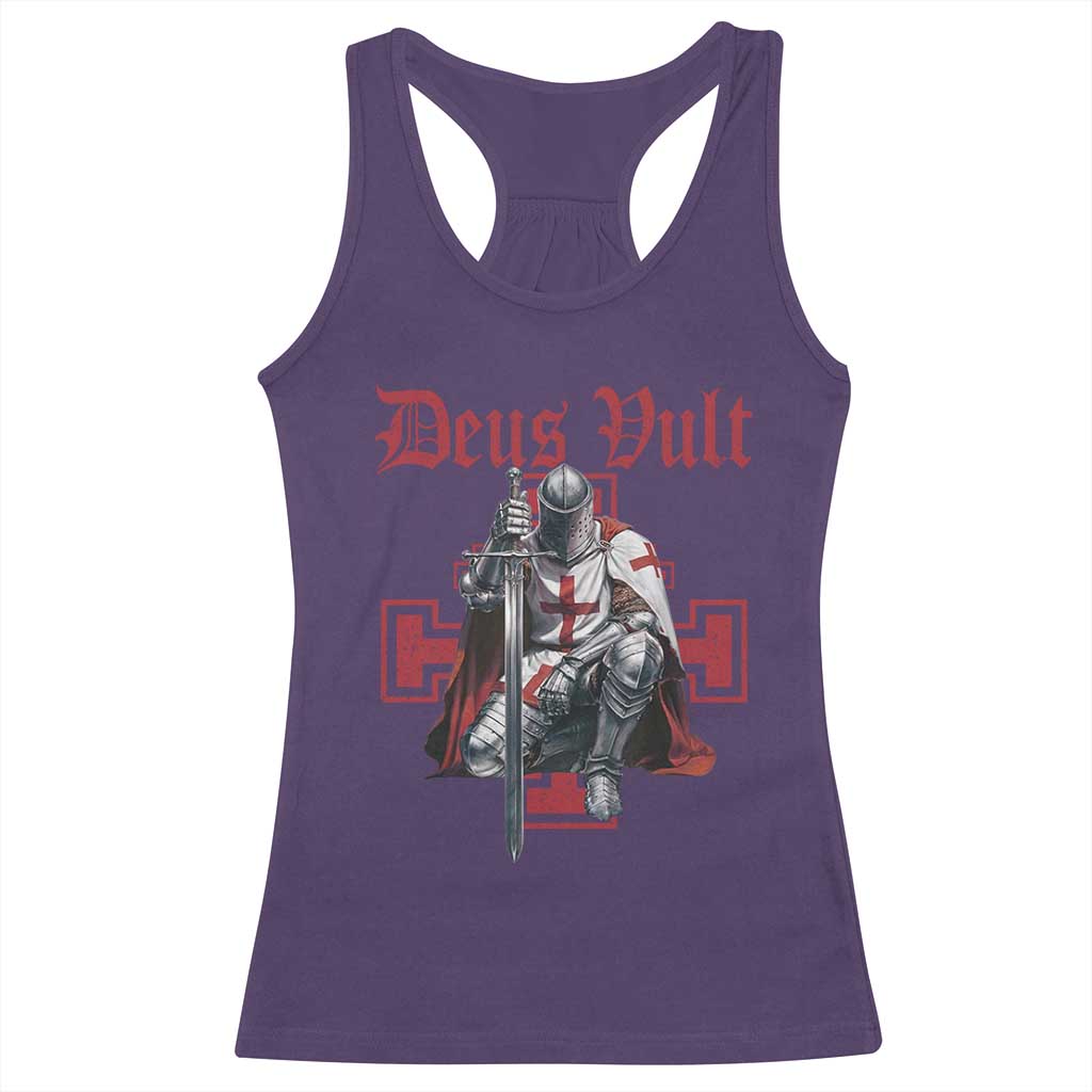 Deus Vult Knight Templar Racerback Tank Top Crusader Cross - Wonder Print Shop
