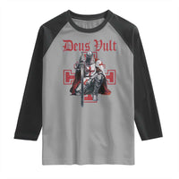 Deus Vult Knight Templar Raglan Shirt Crusader Cross - Wonder Print Shop