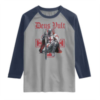 Deus Vult Knight Templar Raglan Shirt Crusader Cross - Wonder Print Shop
