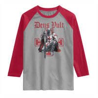Deus Vult Knight Templar Raglan Shirt Crusader Cross - Wonder Print Shop