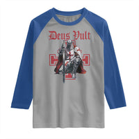 Deus Vult Knight Templar Raglan Shirt Crusader Cross - Wonder Print Shop