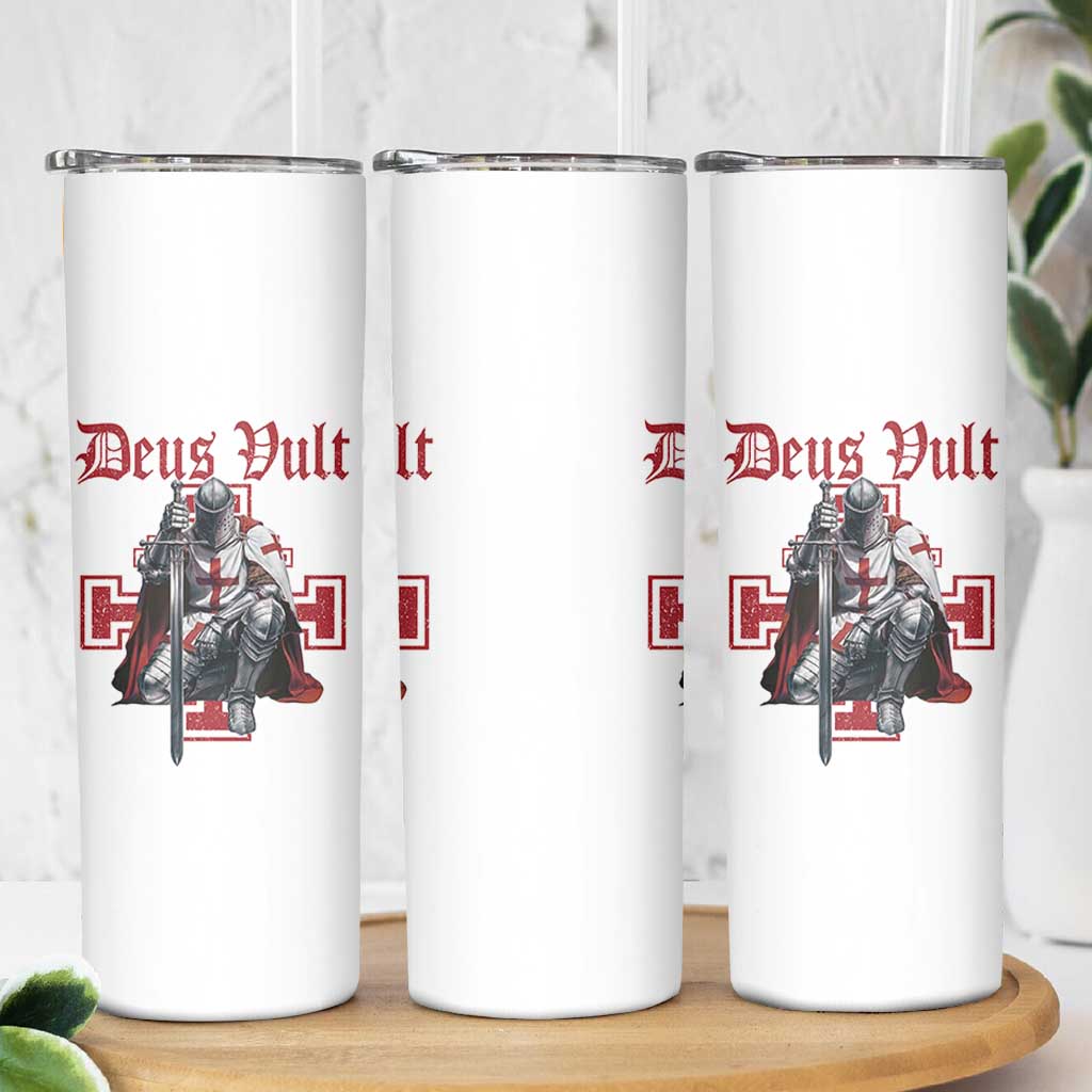 Deus Vult Knight Templar Skinny Tumbler Crusader Cross - Wonder Print Shop