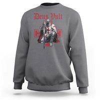 Deus Vult Knight Templar Sweatshirt Crusader Cross - Wonder Print Shop