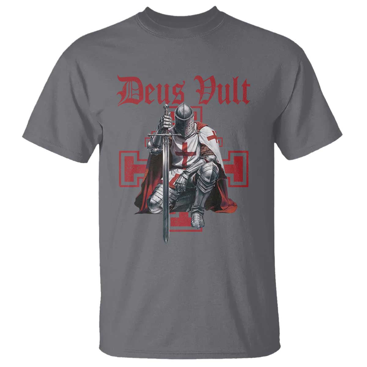 Deus Vult Knight Templar T Shirt Crusader Cross - Wonder Print Shop