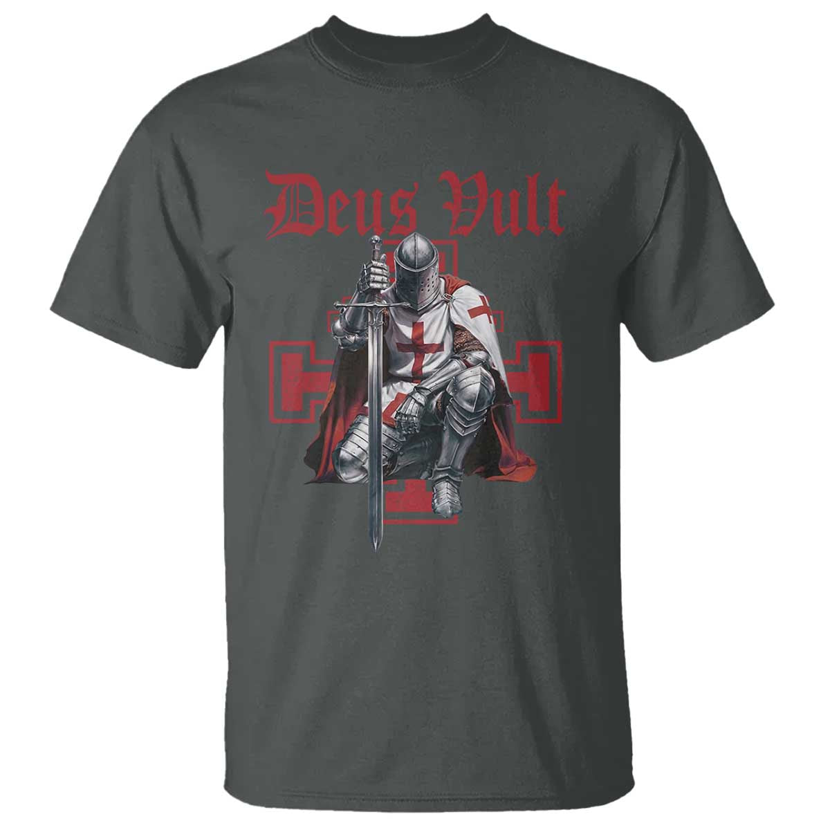 Deus Vult Knight Templar T Shirt Crusader Cross - Wonder Print Shop