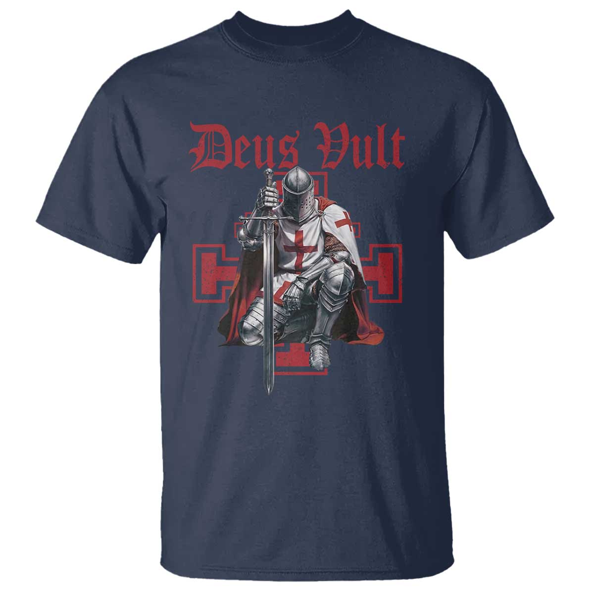 Deus Vult Knight Templar T Shirt Crusader Cross - Wonder Print Shop
