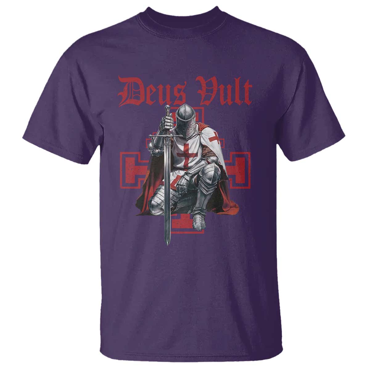Deus Vult Knight Templar T Shirt Crusader Cross - Wonder Print Shop