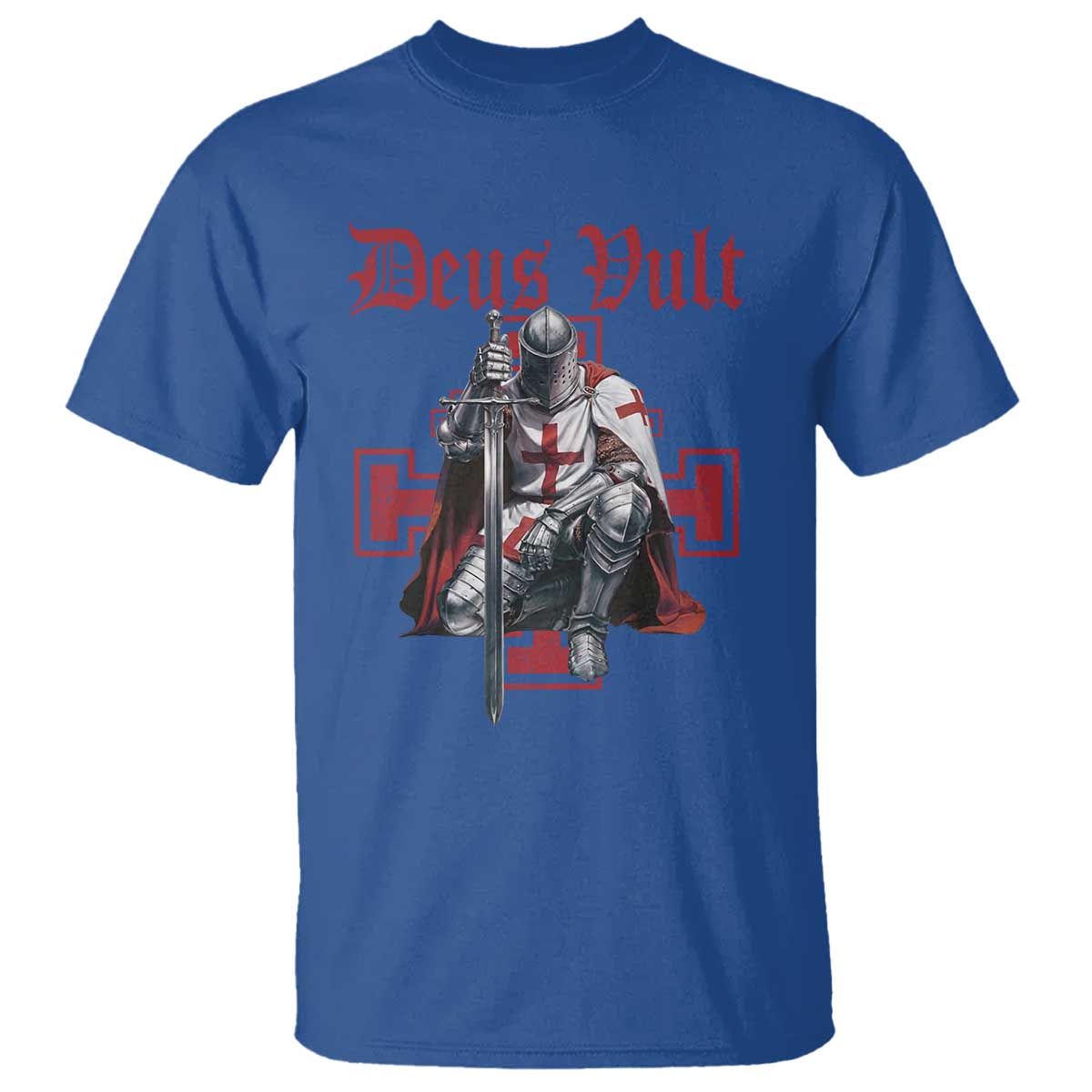 Deus Vult Knight Templar T Shirt Crusader Cross - Wonder Print Shop