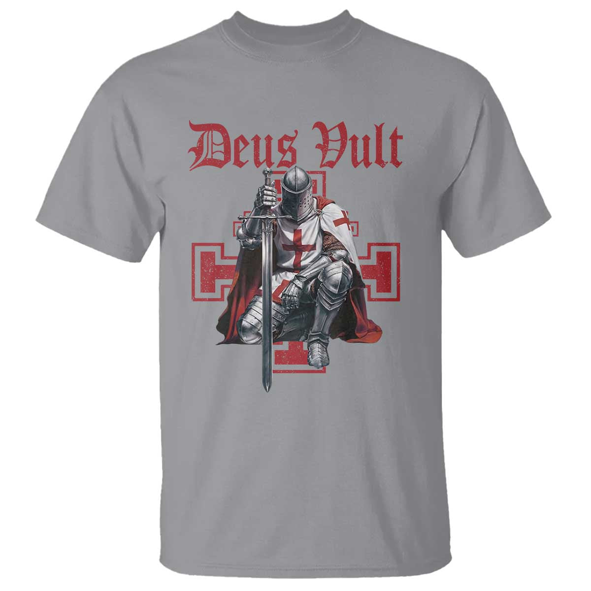 Deus Vult Knight Templar T Shirt Crusader Cross - Wonder Print Shop