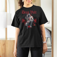 Deus Vult Knight Templar T Shirt For Women Crusader Cross - Wonder Print Shop
