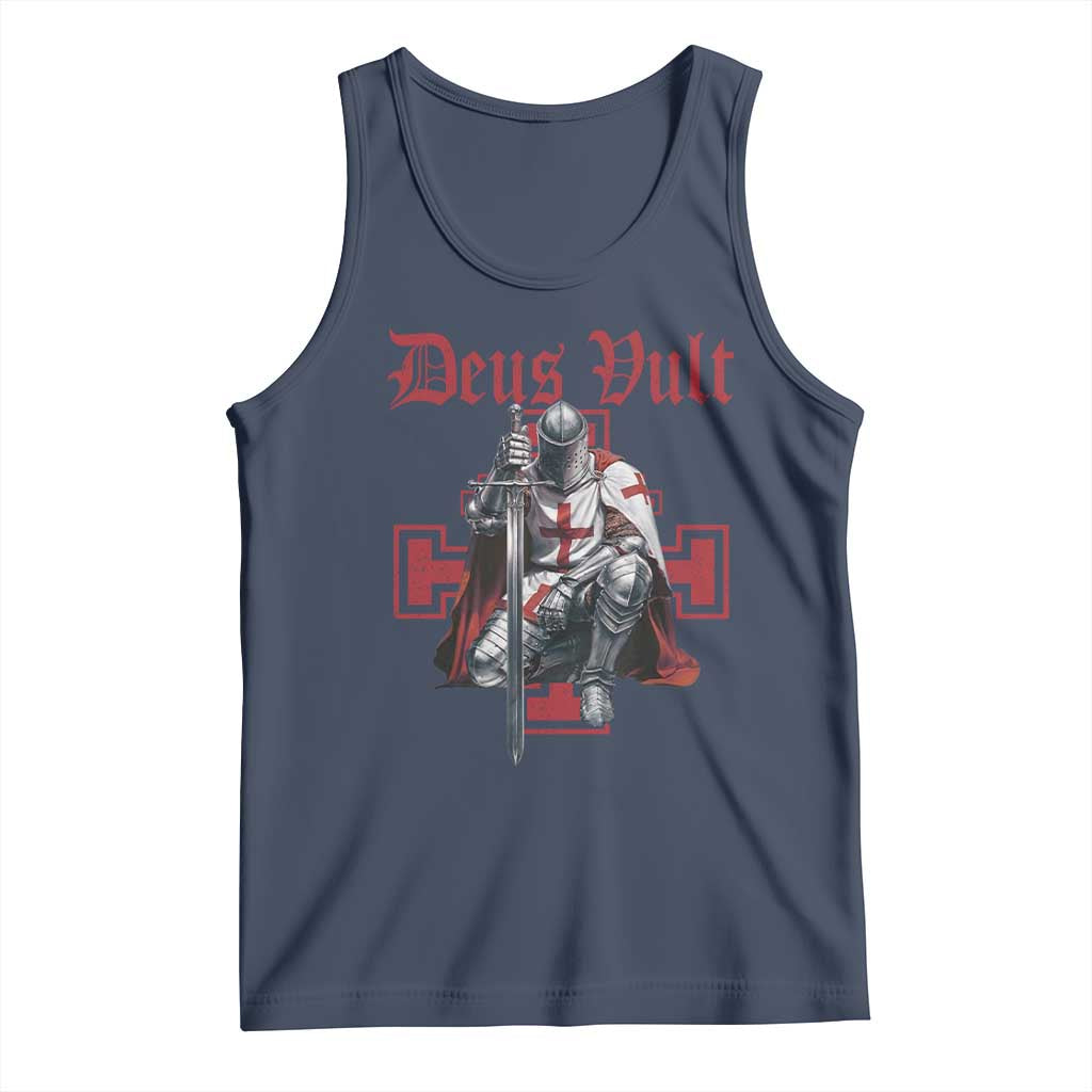 Deus Vult Knight Templar Tank Top Crusader Cross - Wonder Print Shop