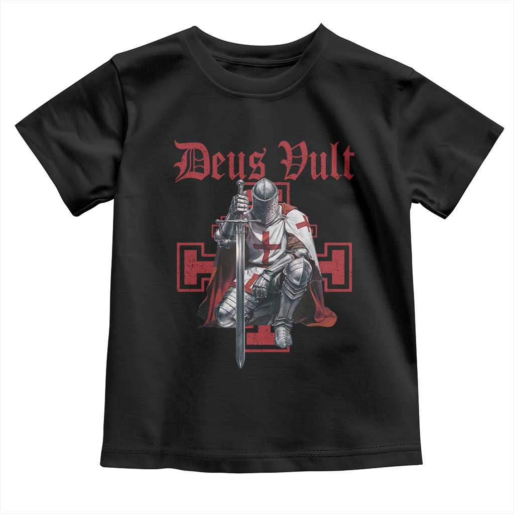 Deus Vult Knight Templar Toddler T Shirt Crusader Cross - Wonder Print Shop