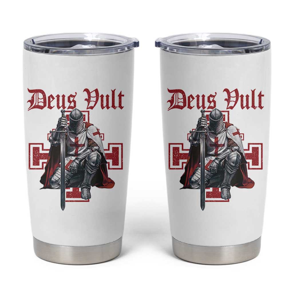 Deus Vult Knight Templar Tumbler Cup Crusader Cross - Wonder Print Shop