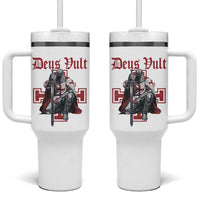 Deus Vult Knight Templar Tumbler With Handle Crusader Cross - Wonder Print Shop