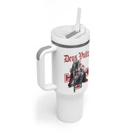 Deus Vult Knight Templar Tumbler With Handle Crusader Cross - Wonder Print Shop