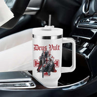 Deus Vult Knight Templar Tumbler With Handle Crusader Cross - Wonder Print Shop