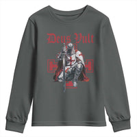 Deus Vult Knight Templar Youth Sweatshirt Crusader Cross - Wonder Print Shop