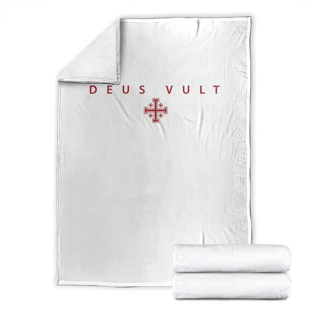 Catholic Knight Templar Crusader Cross Throw Blanket Subtle Minimal Christian Faith Deus Vult - Wonder Print Shop