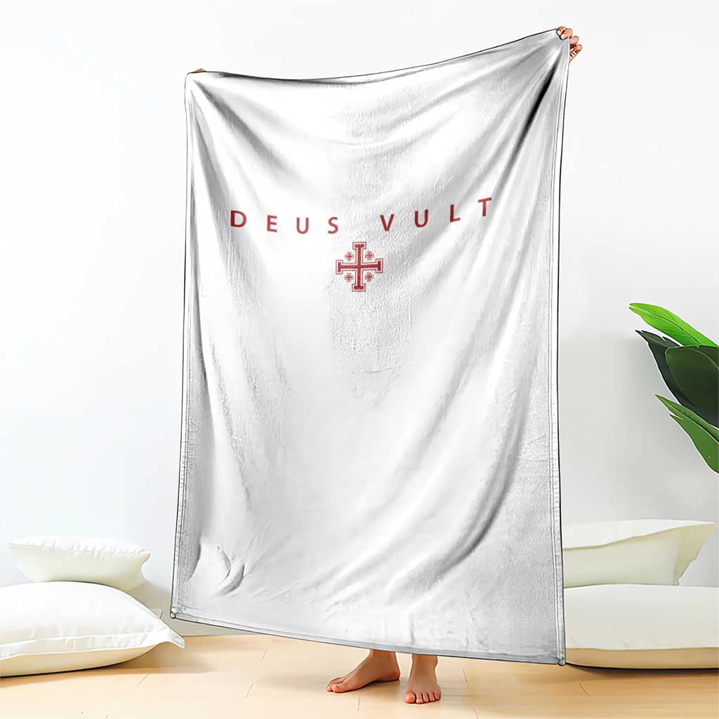 Catholic Knight Templar Crusader Cross Throw Blanket Subtle Minimal Christian Faith Deus Vult - Wonder Print Shop