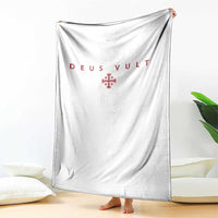 Catholic Knight Templar Crusader Cross Throw Blanket Subtle Minimal Christian Faith Deus Vult - Wonder Print Shop
