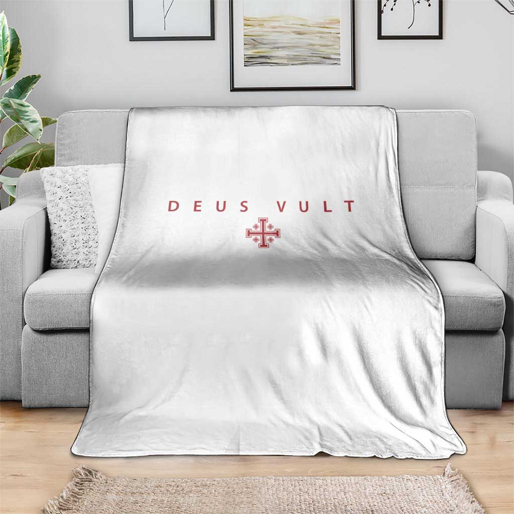 Catholic Knight Templar Crusader Cross Throw Blanket Subtle Minimal Christian Faith Deus Vult - Wonder Print Shop