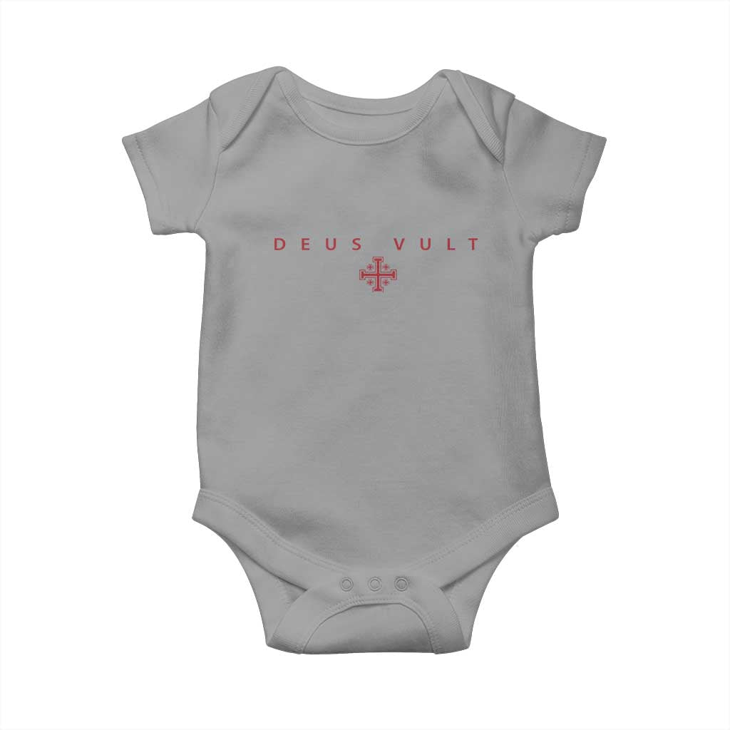 Catholic Knight Templar Crusader Cross Baby Onesie Subtle Minimal Christian Faith Deus Vult - Wonder Print Shop