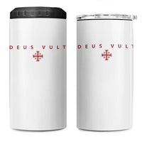 Catholic Knight Templar Crusader Cross 4 in 1 Can Cooler Tumbler Subtle Minimal Christian Faith Deus Vult - Wonder Print Shop