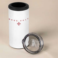 Catholic Knight Templar Crusader Cross 4 in 1 Can Cooler Tumbler Subtle Minimal Christian Faith Deus Vult - Wonder Print Shop