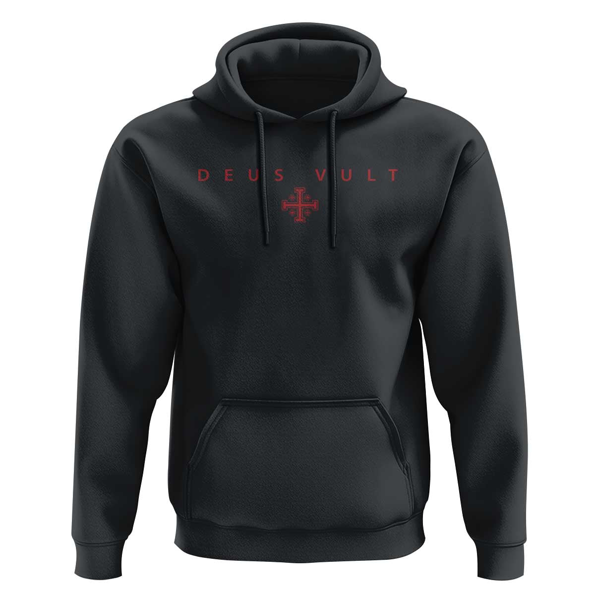Catholic Knight Templar Crusader Cross Hoodie Subtle Minimal Christian Faith Deus Vult - Wonder Print Shop