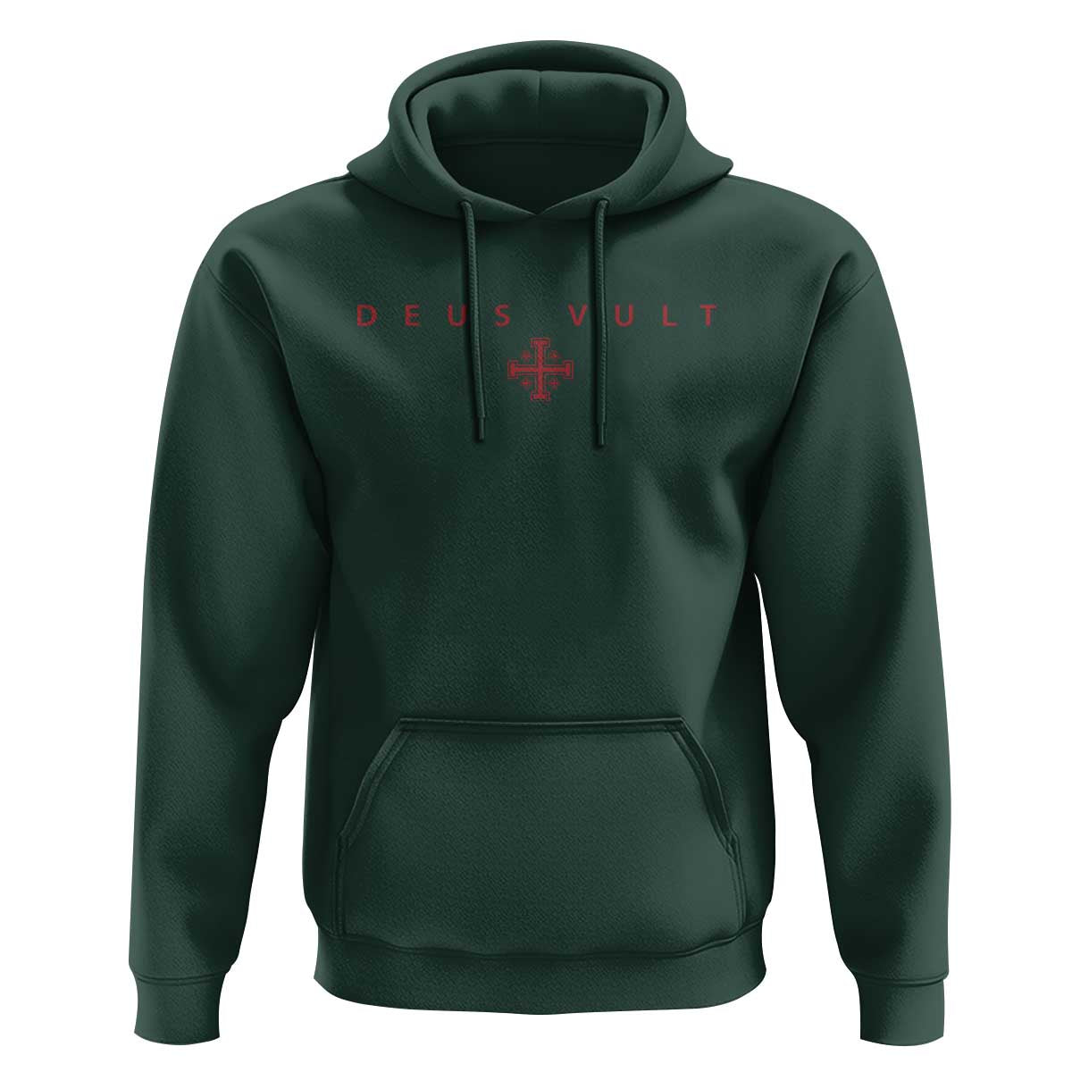 Catholic Knight Templar Crusader Cross Hoodie Subtle Minimal Christian Faith Deus Vult - Wonder Print Shop