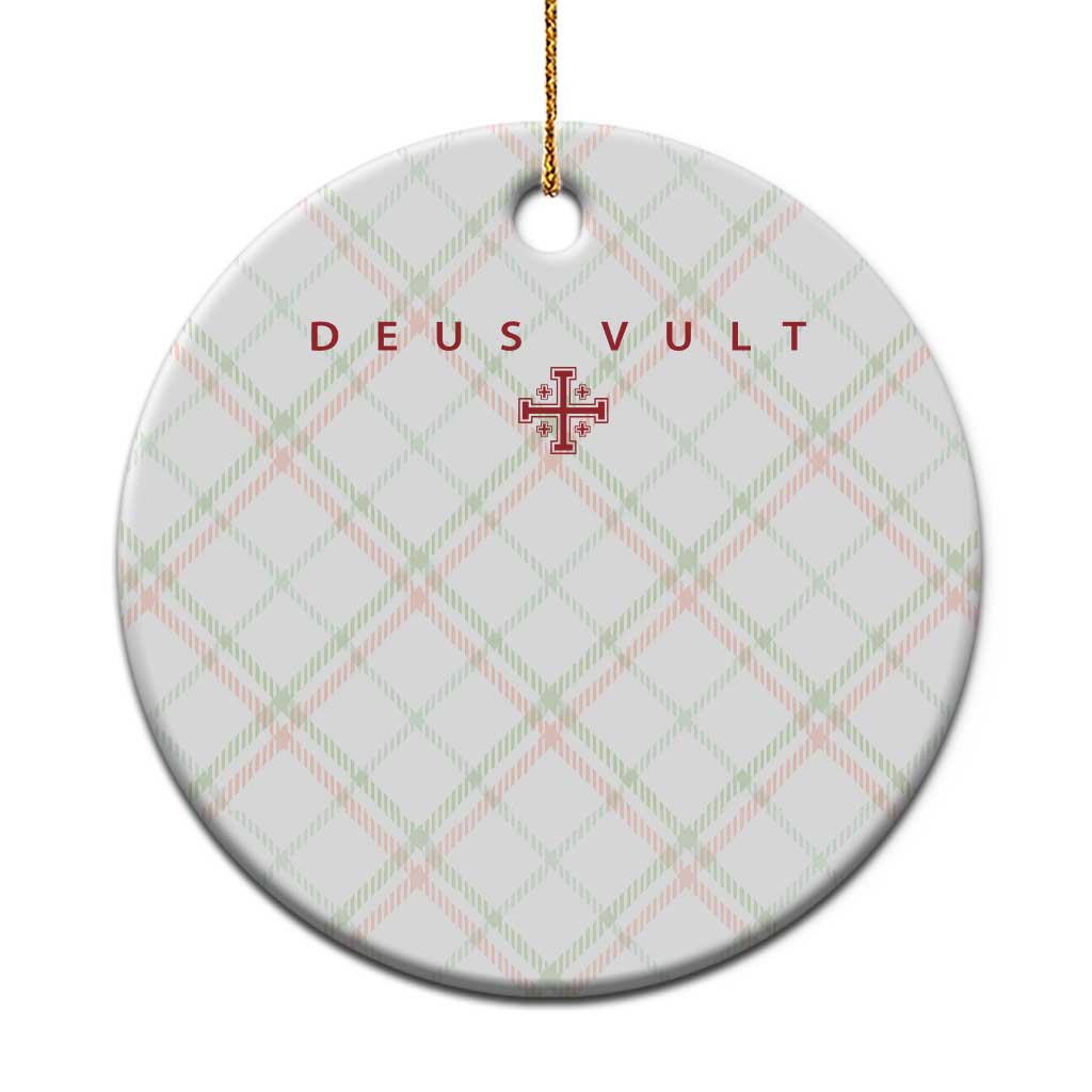 Catholic Knight Templar Crusader Cross Ceramic Ornament Subtle Minimal Christian Faith Deus Vult - Wonder Print Shop
