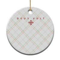 Catholic Knight Templar Crusader Cross Ceramic Ornament Subtle Minimal Christian Faith Deus Vult - Wonder Print Shop
