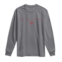 Catholic Knight Templar Crusader Cross Long Sleeve Shirt Subtle Minimal Christian Faith Deus Vult - Wonder Print Shop