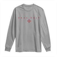 Catholic Knight Templar Crusader Cross Long Sleeve Shirt Subtle Minimal Christian Faith Deus Vult - Wonder Print Shop