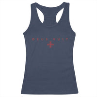 Catholic Knight Templar Crusader Cross Racerback Tank Top Subtle Minimal Christian Faith Deus Vult - Wonder Print Shop